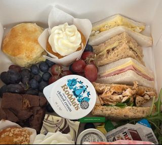 A custom box of
        sandwhiches and savoury items