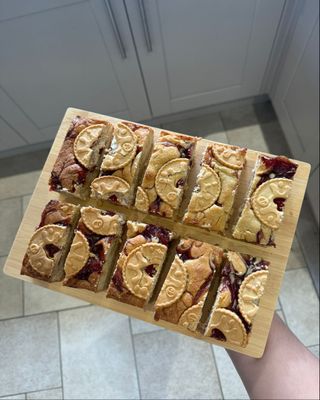 A Tray of Jammy Dodger
      Blondies